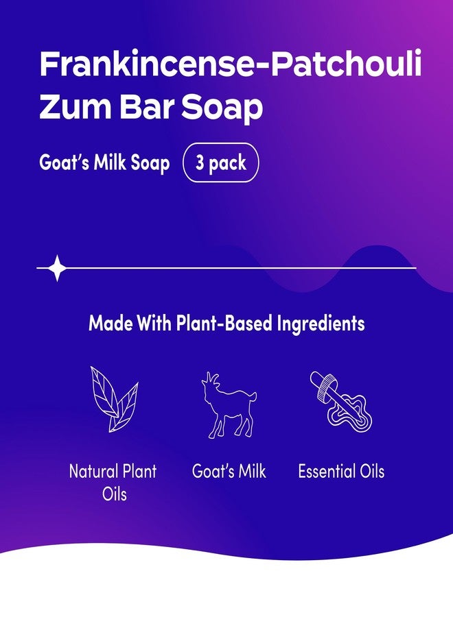 Zum Indigo Wild Goat's Milk Soap Bar - Bar Soap for Hands & Body Made with Essential Oils - 3 oz - Frankincense Blends (3 Pack) - Image 2